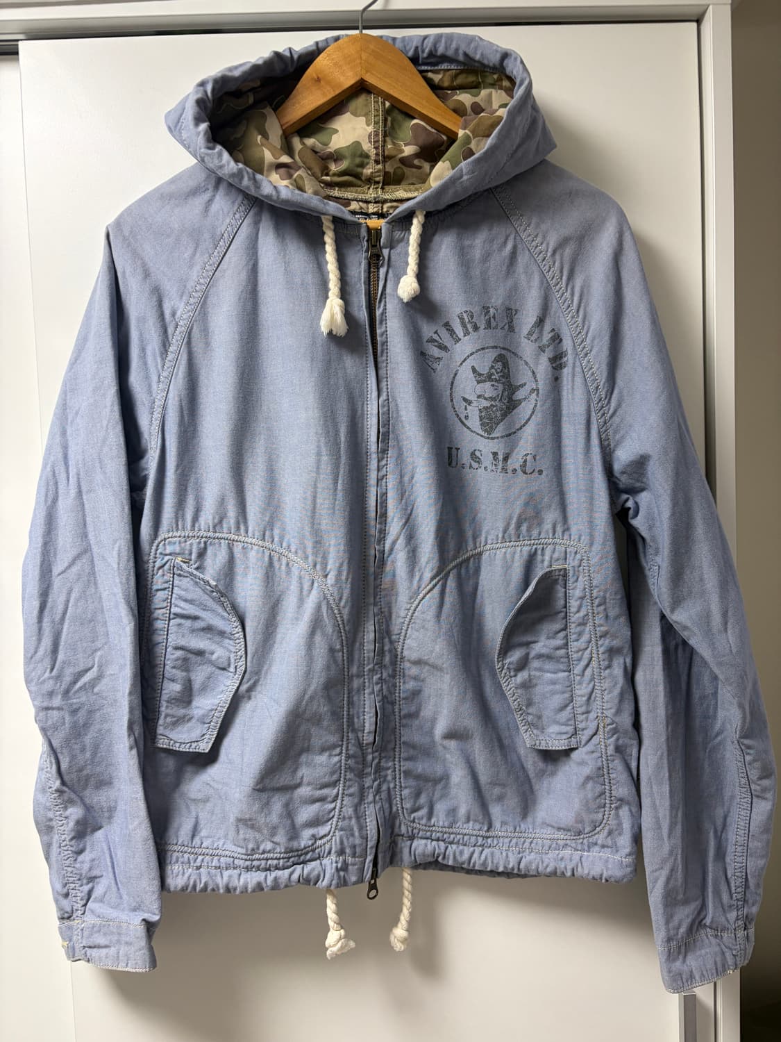 아비렉스 빈티지 카모 코튼 후드 자켓 상품이미지1