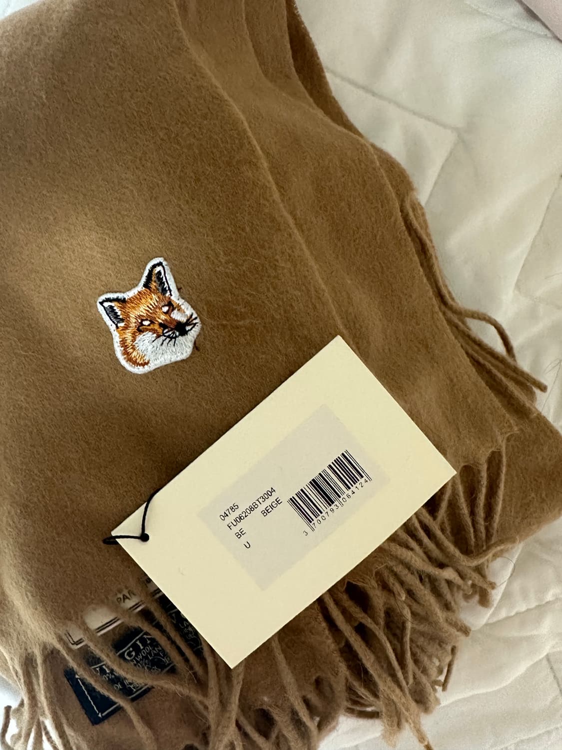 택ㅇ새제품) 메종키츠네 울 머플러 베이지 상품이미지2