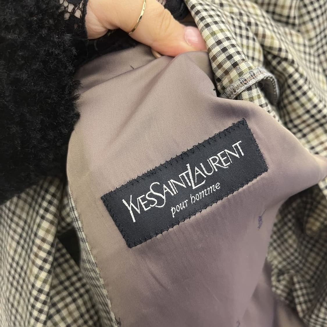 입생로랑 퓨어옴므 빈티지 레트로 체크 블레이저 자켓 39R C09779 상품이미지6