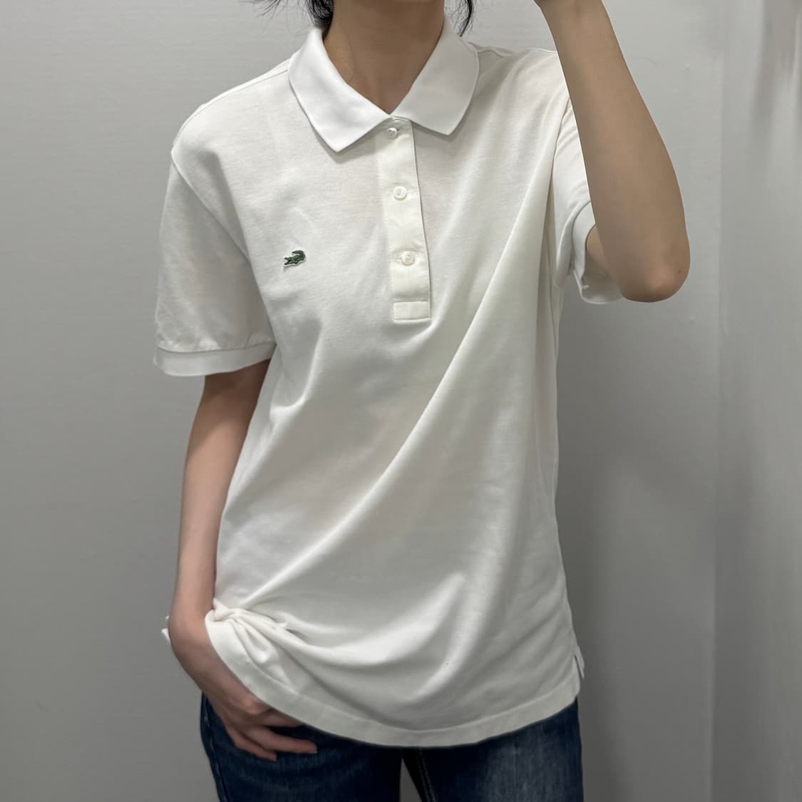 라코스테 화이트 카라 티셔츠 상품이미지3