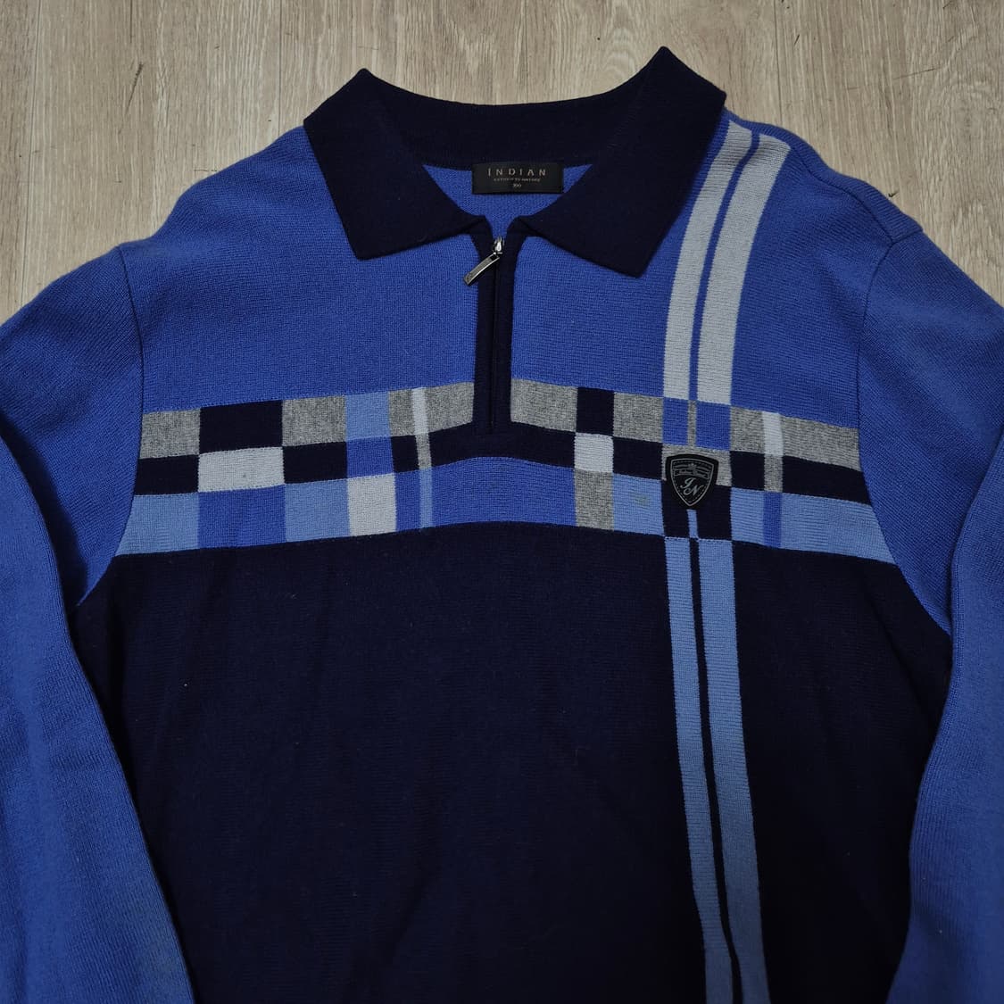 인디안 남성 버튼 클래스 반집업 니트 L(100) 상품이미지2