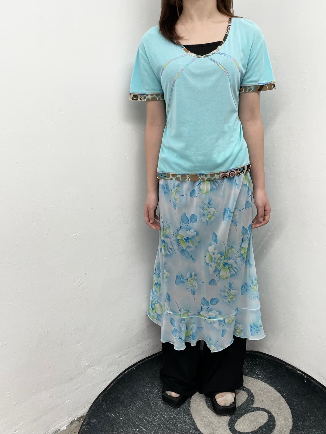 페어리 시어 플로럴 프릴 스커트 상품이미지5