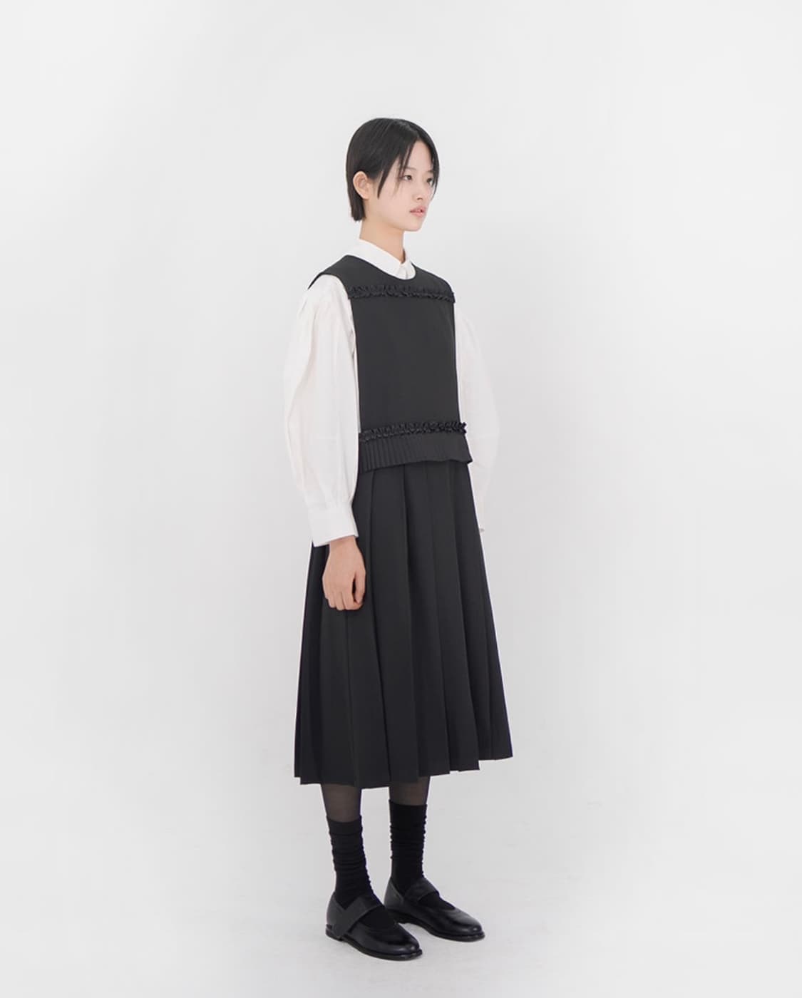 새상품/네고 완전 가능) Layerd Pleats Frill Dress 상품이미지2
