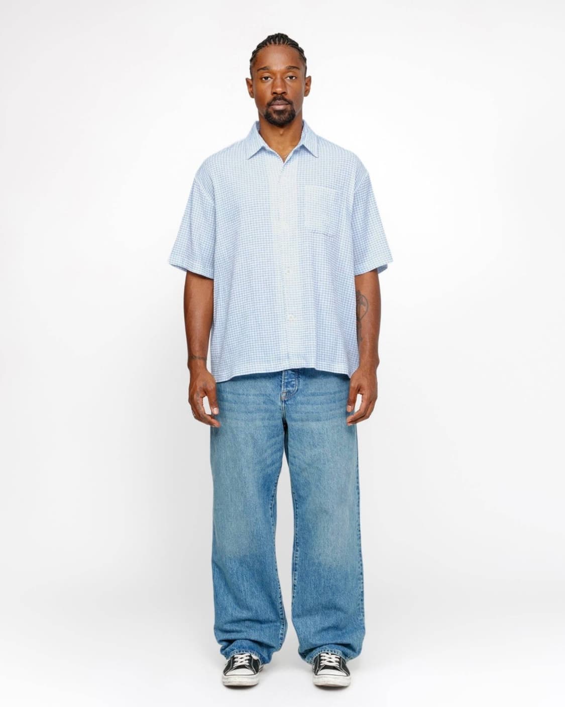 stussy 스투시 데님 빅올진 워시드 블루 30 (새제품) 상품이미지7