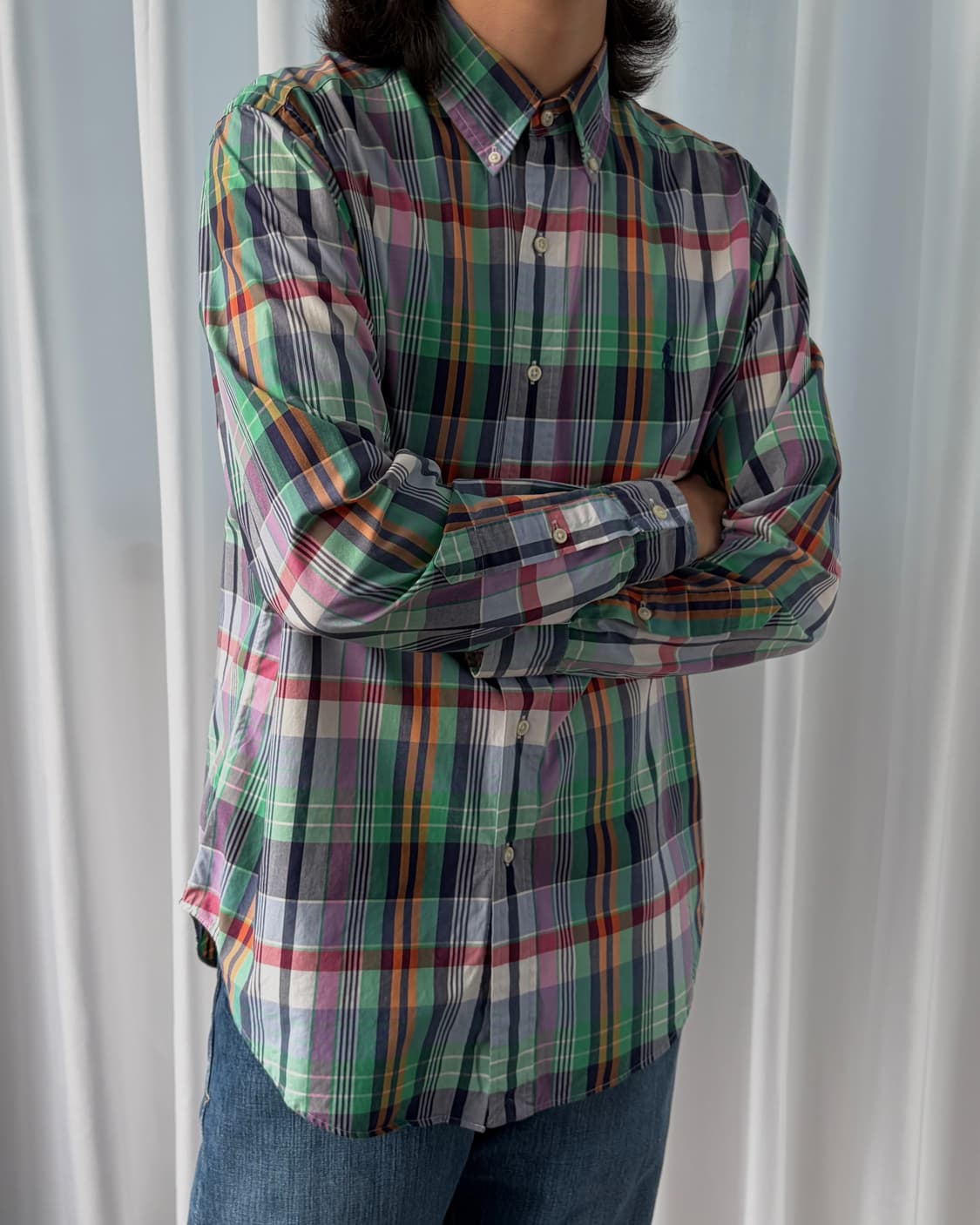 [M-L]폴로 랄프로렌 포플린 클래식핏 체크 셔츠 상품이미지2