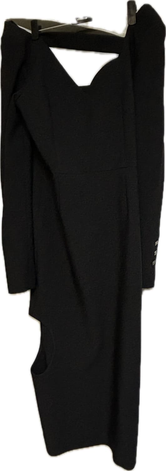 리유니 블랙 컷아웃 언밸런스 원피스 상품이미지4