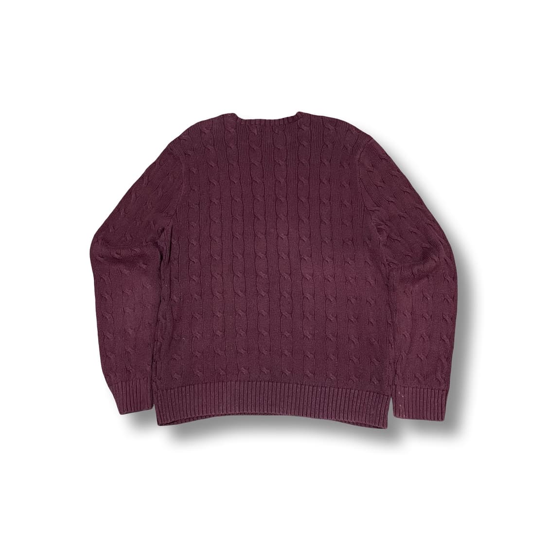 [L] 폴로 랄프로렌 꽈배기 니트 버건디 상품이미지4