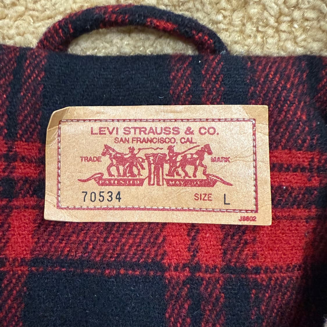 [정품/L] 리바이스 레드 체크 털 카라 자켓 b18 상품이미지5