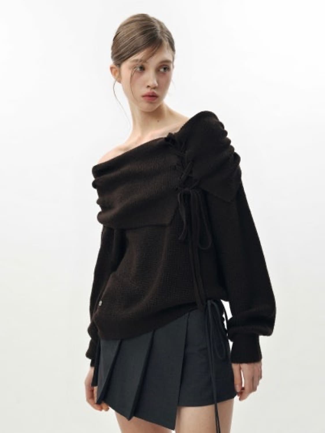 KAREN CORSET KNIT deep brown 상품이미지1