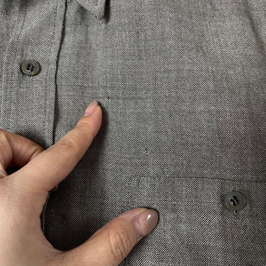 미쏘니 그레이 원포켓 긴팔 셔츠 L 상품이미지8