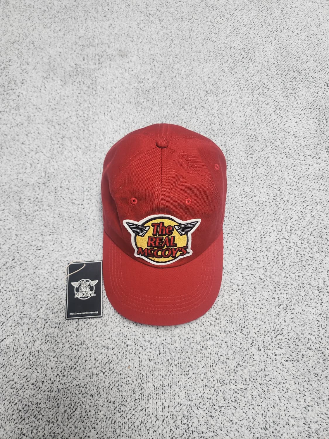 리얼맥코이 윙로고 레드 캡 볼캡 모자 상품이미지2