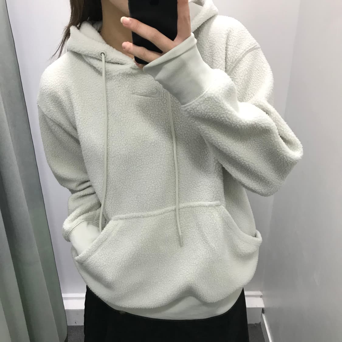 나이키 화이트 플리스 후드티 상품이미지1