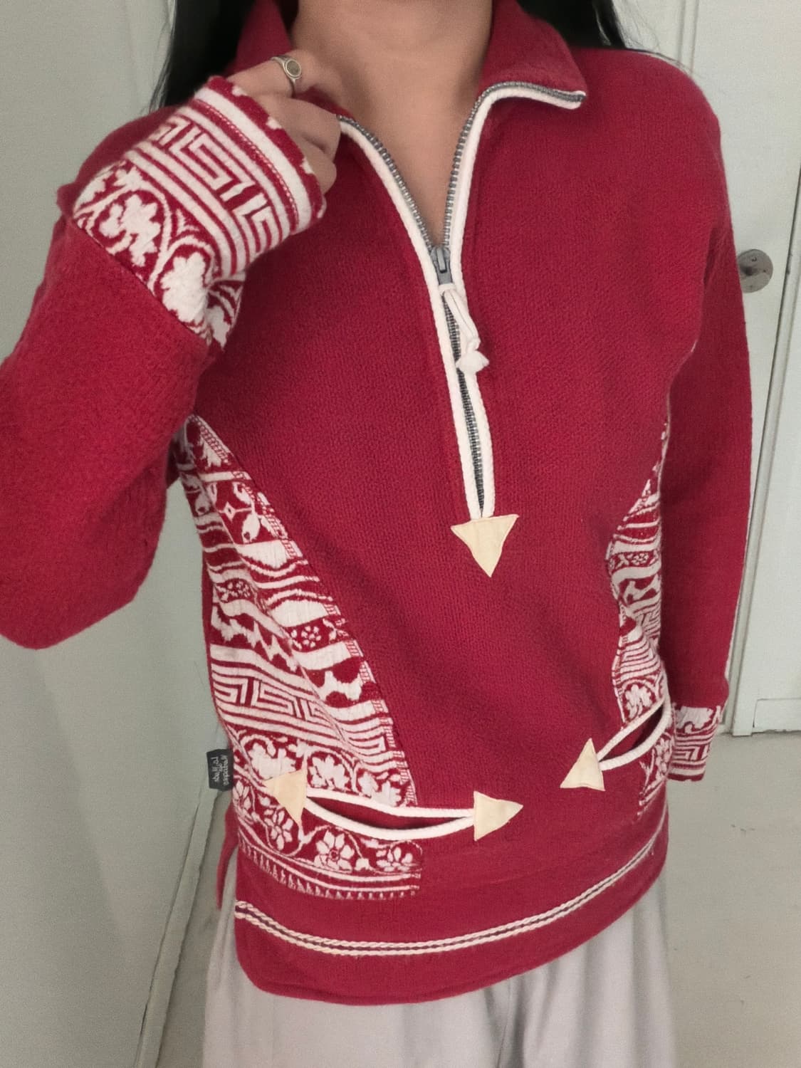 90s 에스닉 하프집업 니트 스웨터 상품이미지2