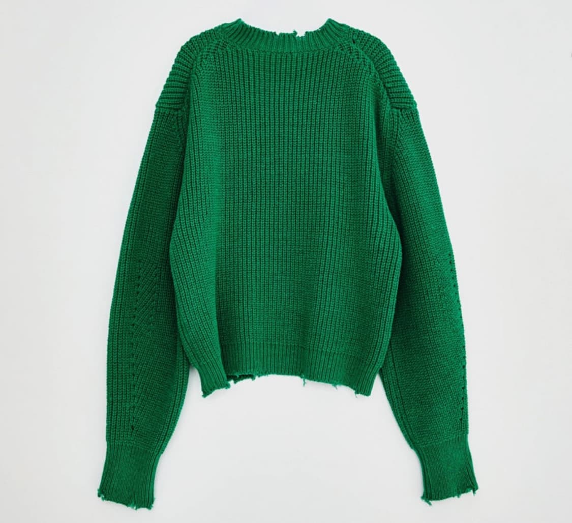 렉토 그린 니트웨어 크루넥 스웨터 상품이미지2