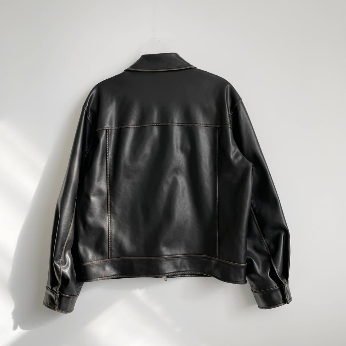 F2 무신사 스탠다드 페이디드 신세틱 레더 싱글 재킷 L사이즈 상품이미지3