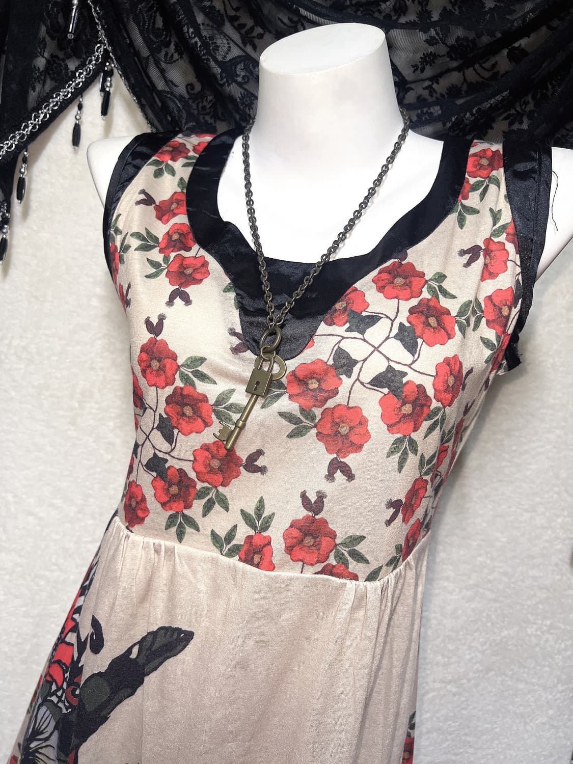 오리엔탈 중티 차이나 동양풍 핀터 플라워패턴 나시원피스 갸루 빈티지 상품이미지6