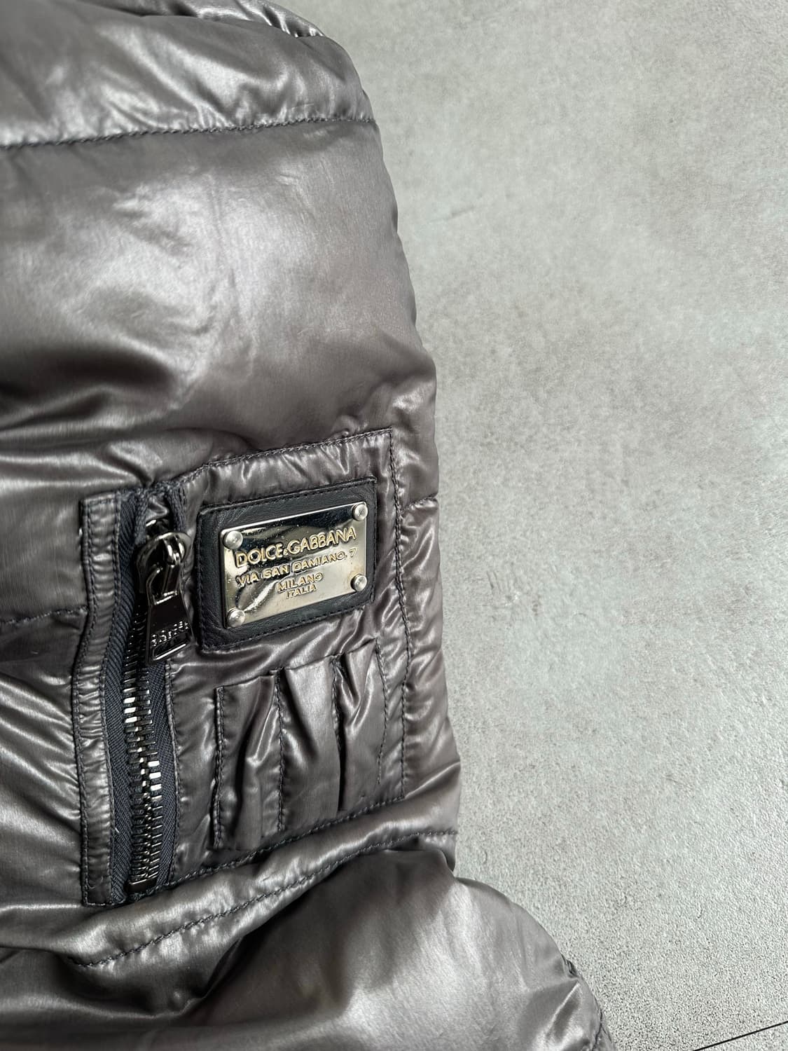 돌체앤가바나 2000s 애쉬그레이 패디드 봄버 자켓 상품이미지7