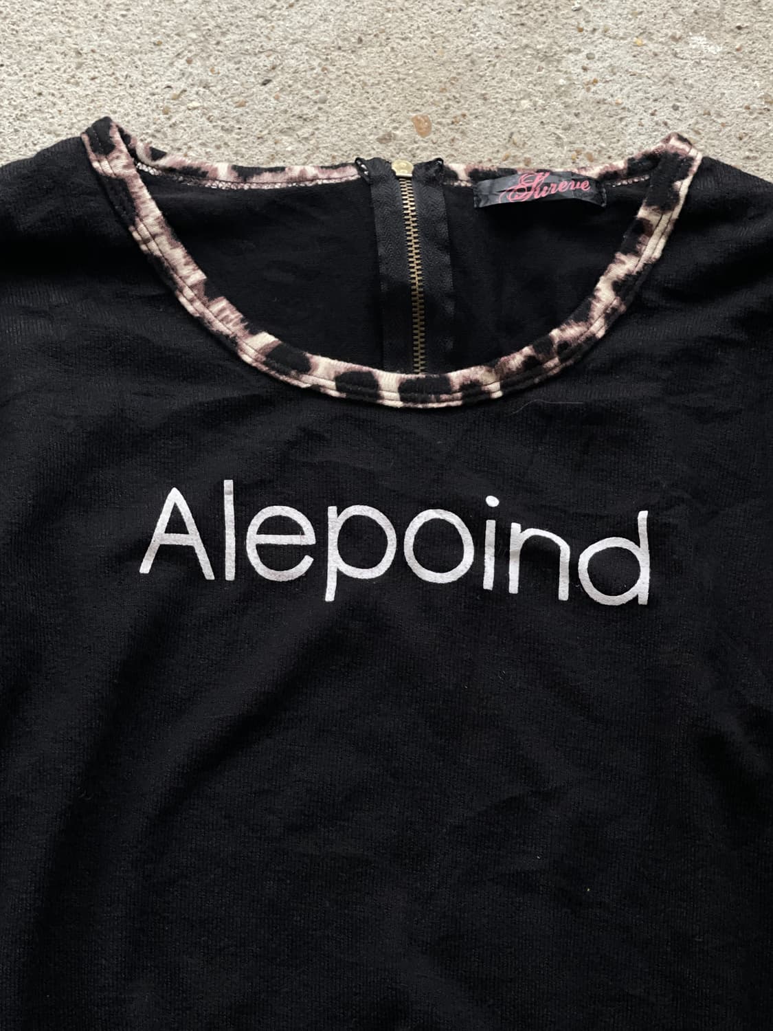 leopard back zip up sleeve t 상품이미지2