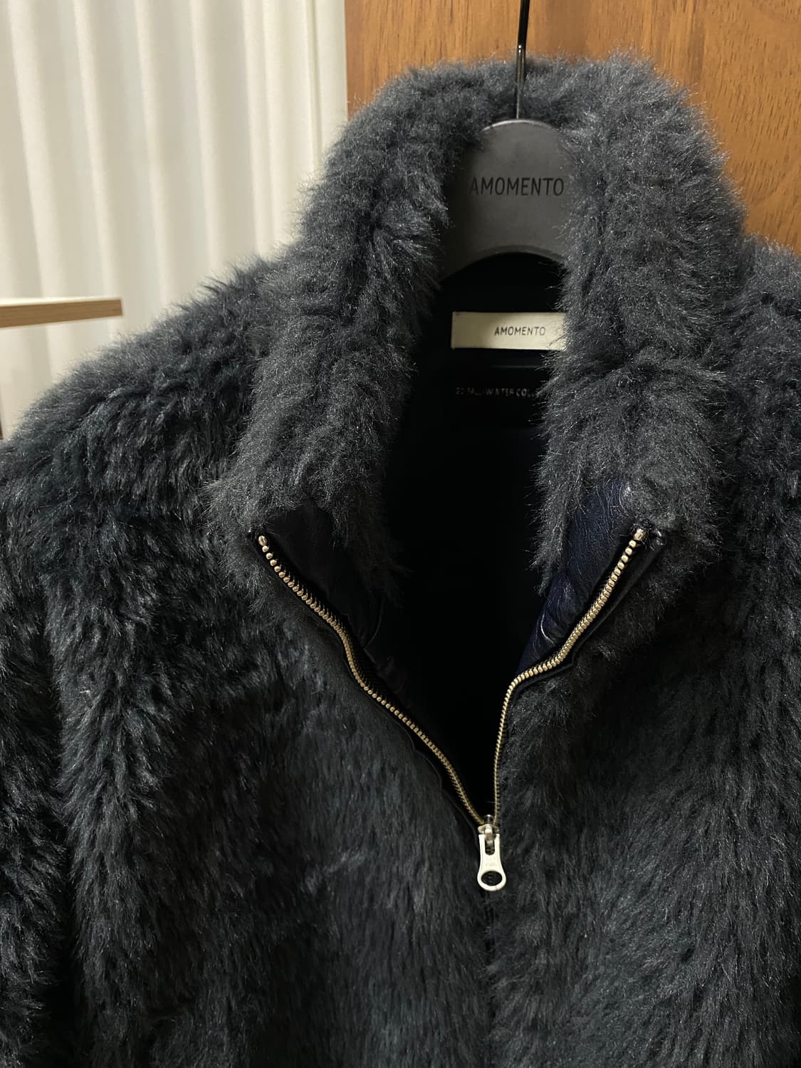 아모멘토 23f/w 퍼자켓 차콜블루 0사이즈 상품이미지7