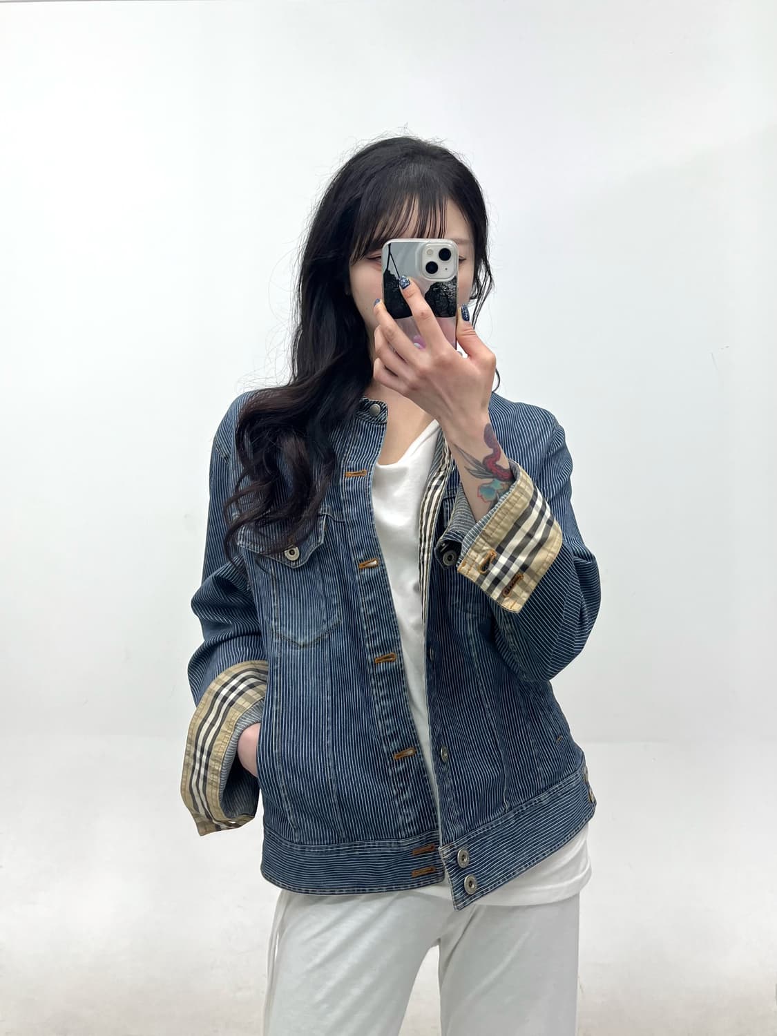 Burberry 블랙라벨 스트라이프 데님 자켓 상품이미지1