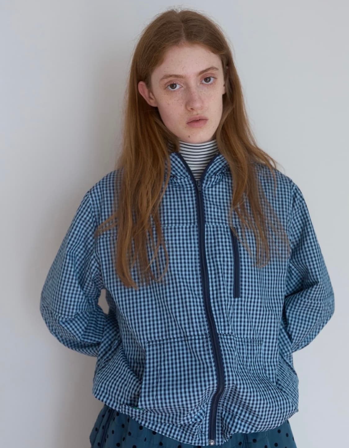 노컨텐츠 체크 후드 점퍼 바람막이 상품이미지1