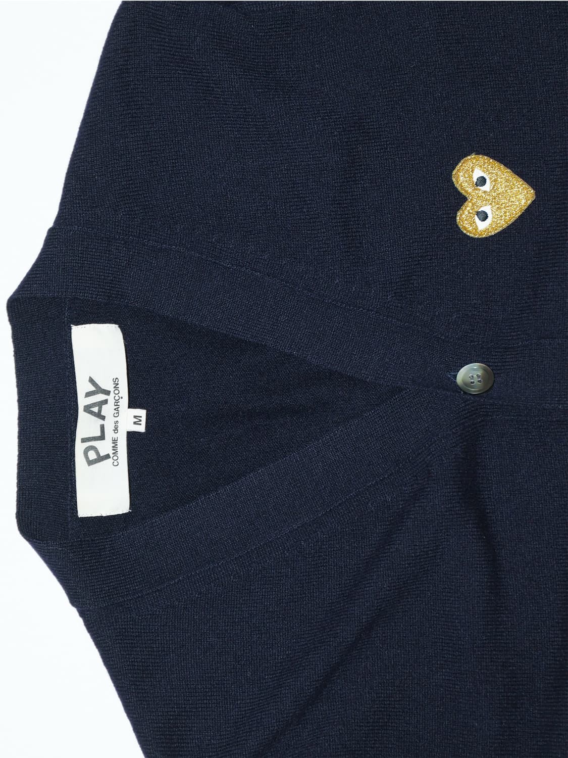 [정품]꼼데가르송 플레이 골드 하트 가디건 네이비 M 상품이미지2