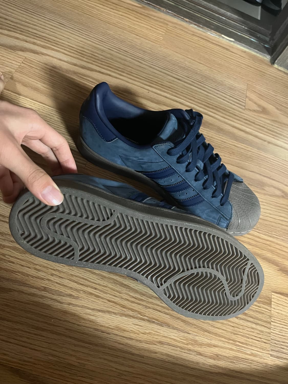 아디다스 슈퍼스타 테크 인디고 275사이즈 빈티지 스웨이드 신발 판매 상품이미지2