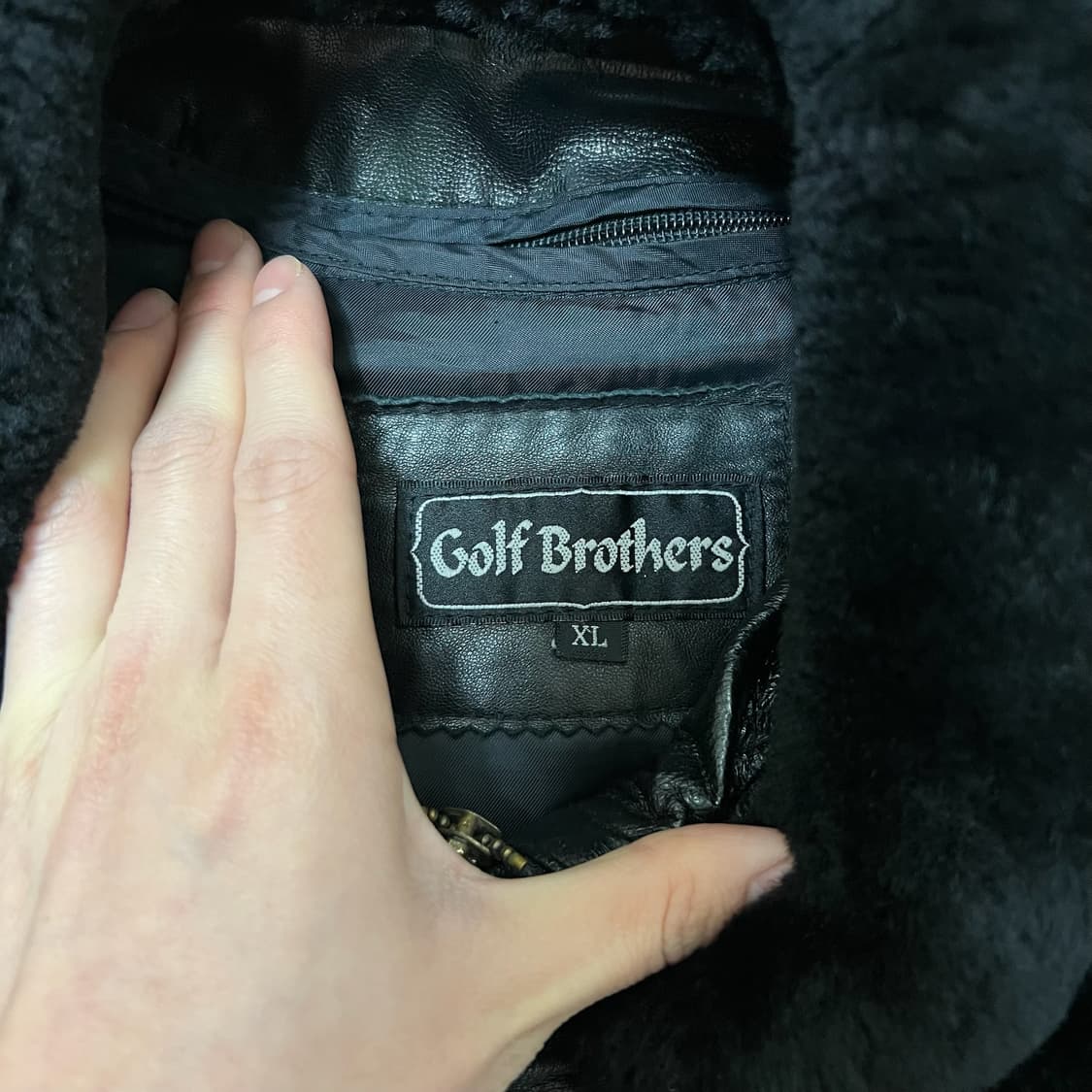 골프브라더스 남성 천연 양가죽 봄버 카라 가죽자켓 XL/105  상품이미지4