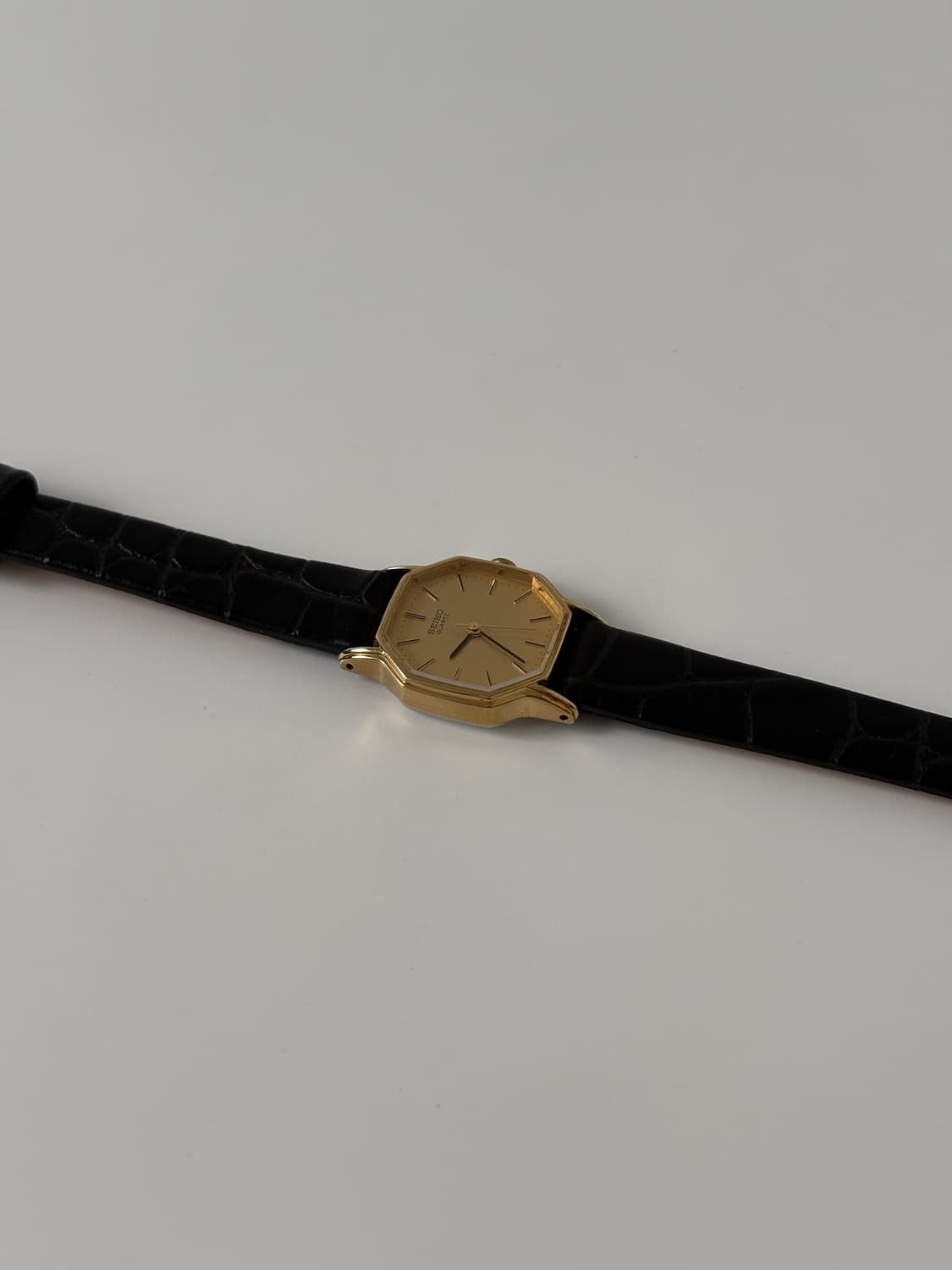 세이코 1980년도 빈티지 시계 보카시 다이얼 골드 옥타곤 쿼츠 여성 상품이미지6
