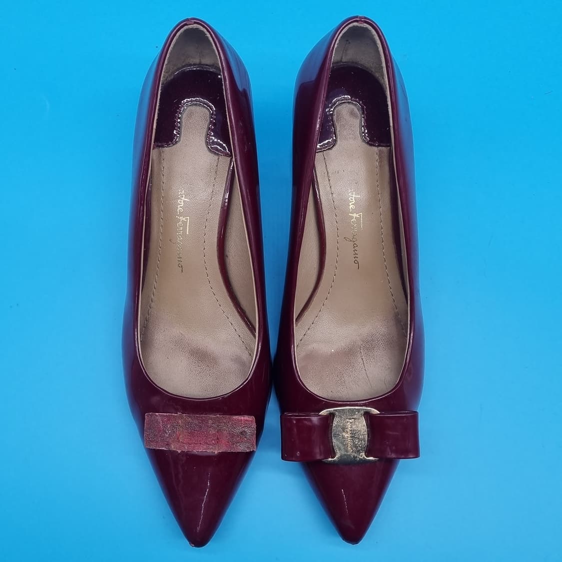 oo 페라가모 버건디 여성펌프스 힐7 240 굽6 상품이미지2