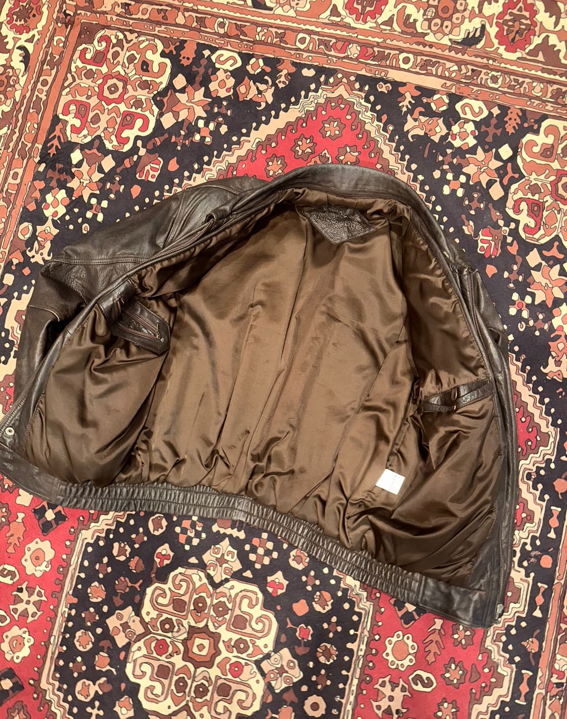 ( M-L ) 가죽자켓 레더자켓 빈티지가죽 봄버자켓 밀리터리 워크웨어 상품이미지3