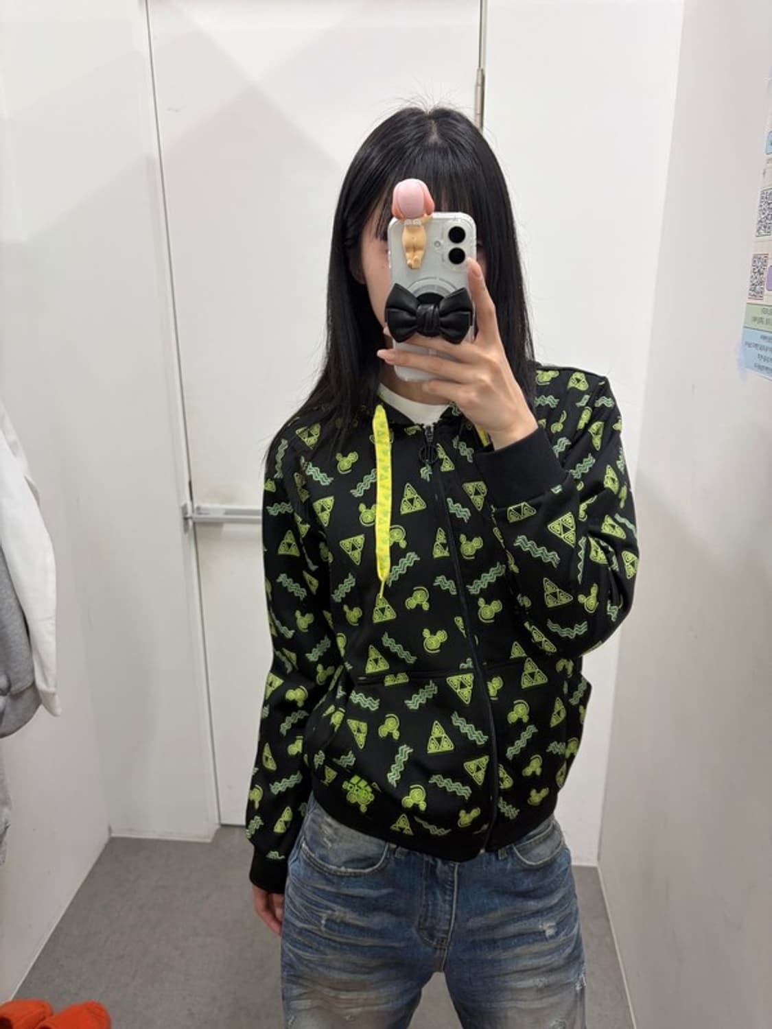아디다스 네온 패턴 후드집업 상품이미지4
