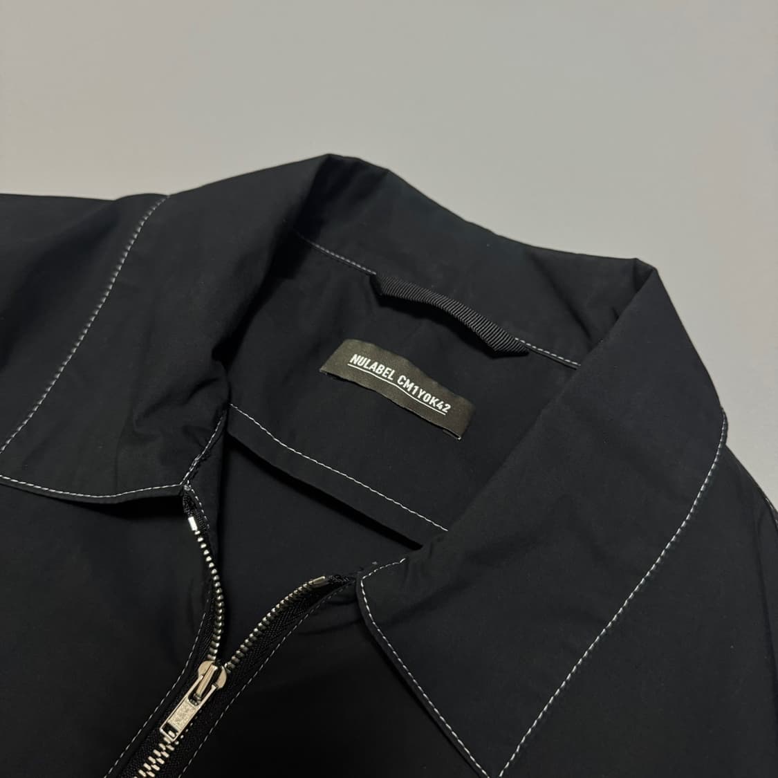 NULABEL CM1YOK42 블랙 레이어 코튼 혼방 집업 셔츠 자켓 상품이미지3