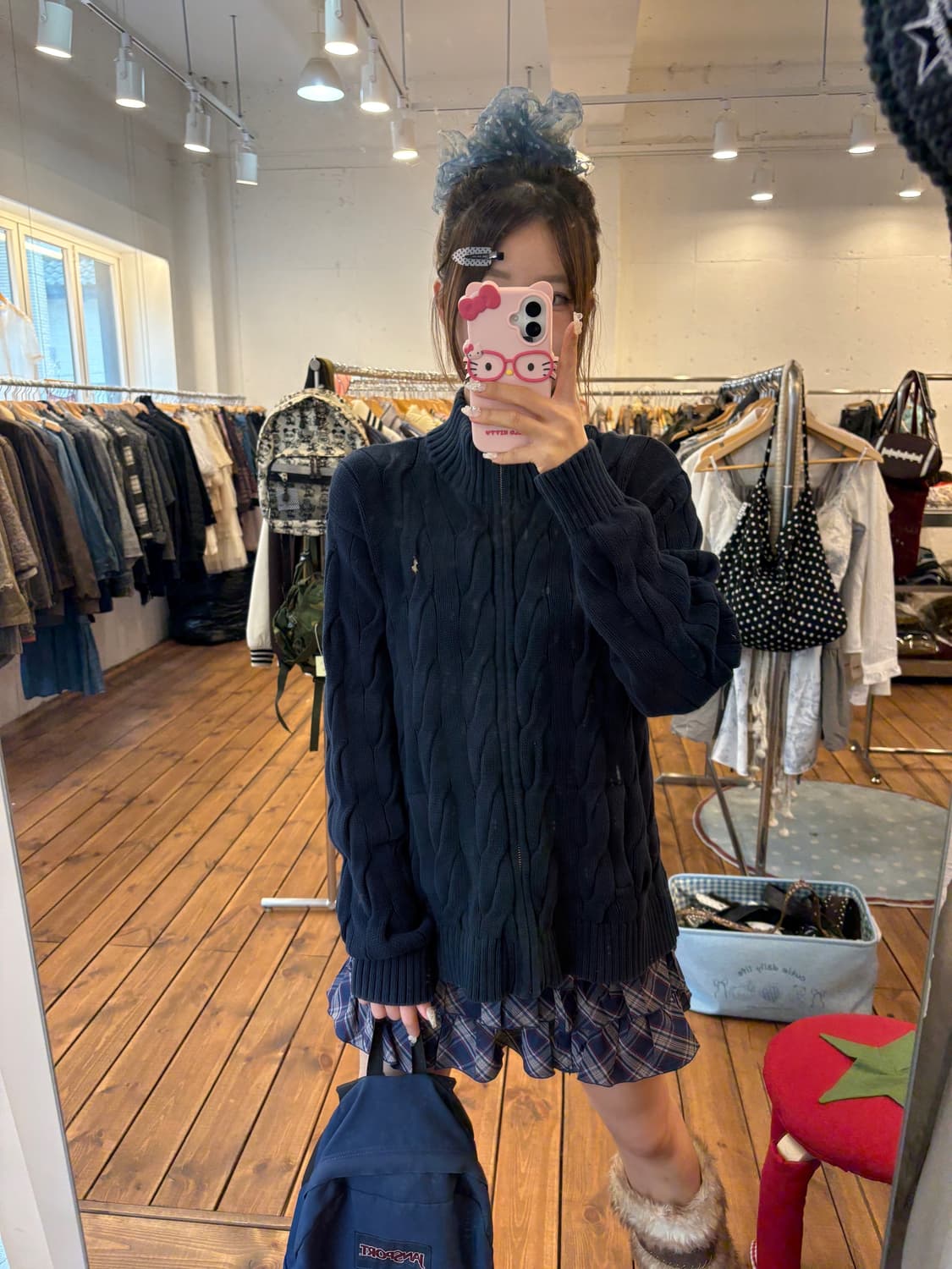 폴로 꽈배기 니트집업 상품이미지1