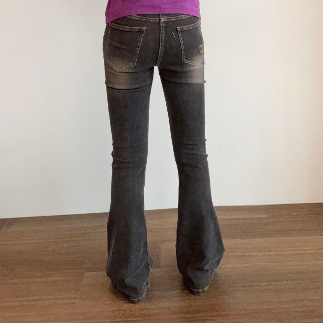 Black Washed Slim Bootcut Jeans  상품이미지3