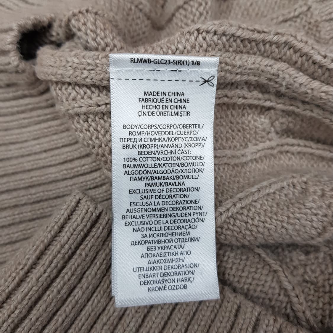 폴로 랄프로렌 케이블 코튼 라운드넥 니트 XS사이즈 상품이미지7