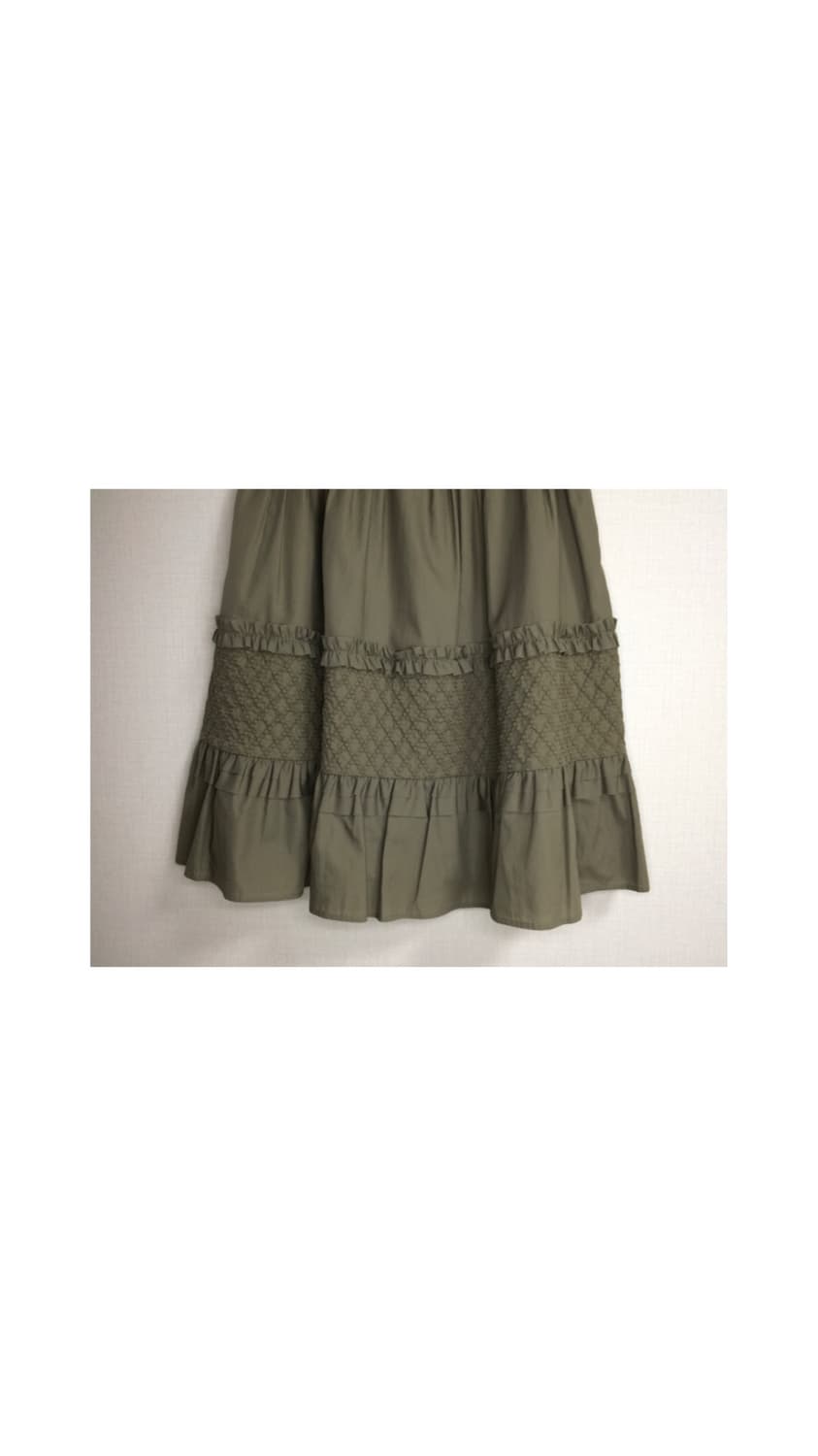 빈티지 브라운 프릴 미디스커트 상품이미지3