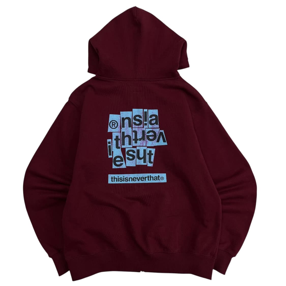 디스이즈네버댓 패치로고 버건디 후드집업 S 상품이미지4