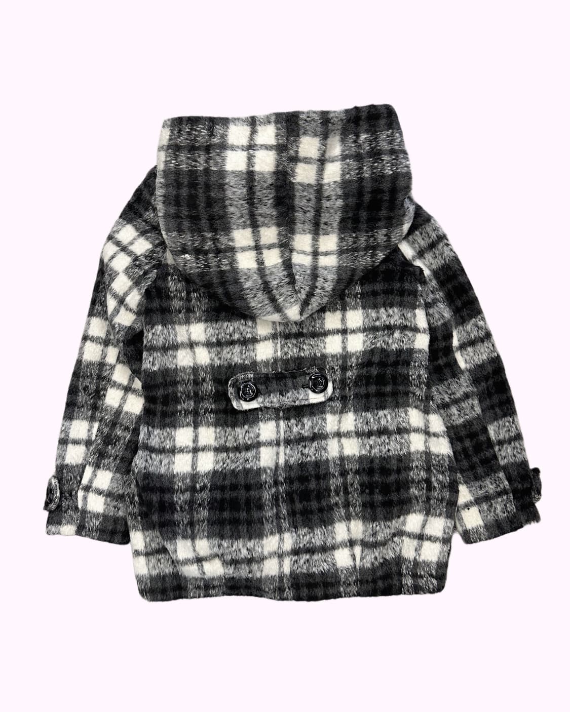 OZOC hairy check hood coat 상품이미지4
