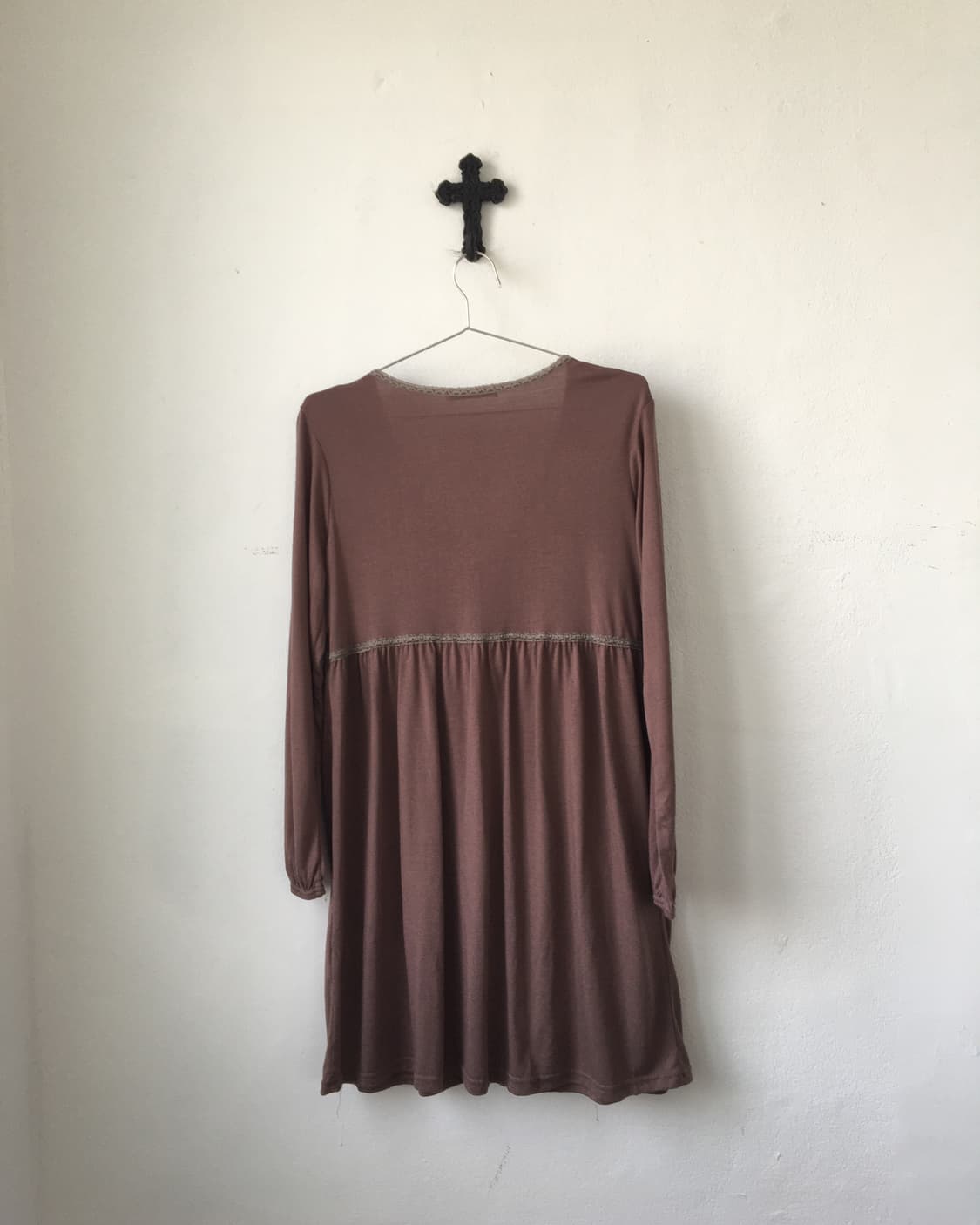 Lace trimming long cardigan 상품이미지3