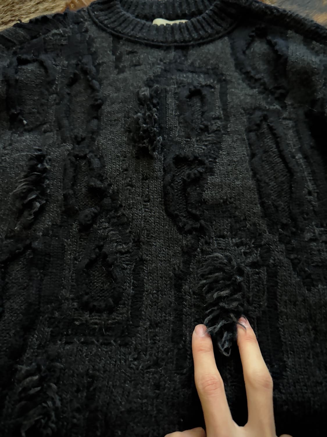 System Black distroid grunge knit 상품이미지3