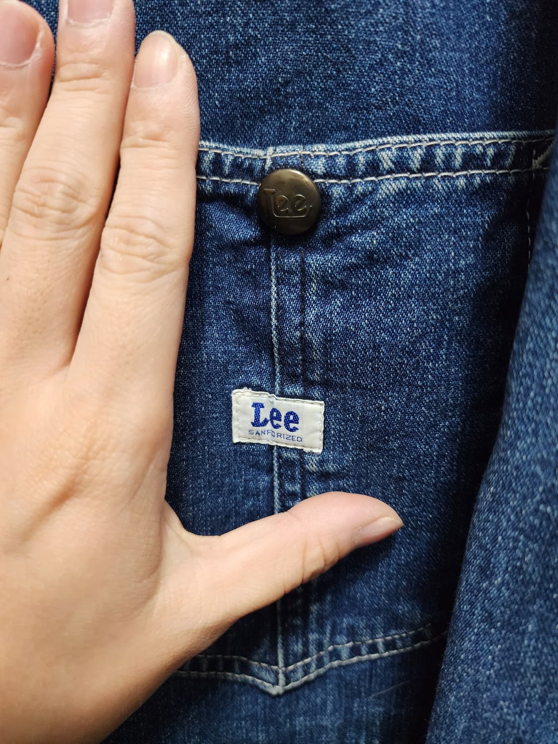 90s Lee 커버올 데님 초어 자켓 USA 상품이미지3