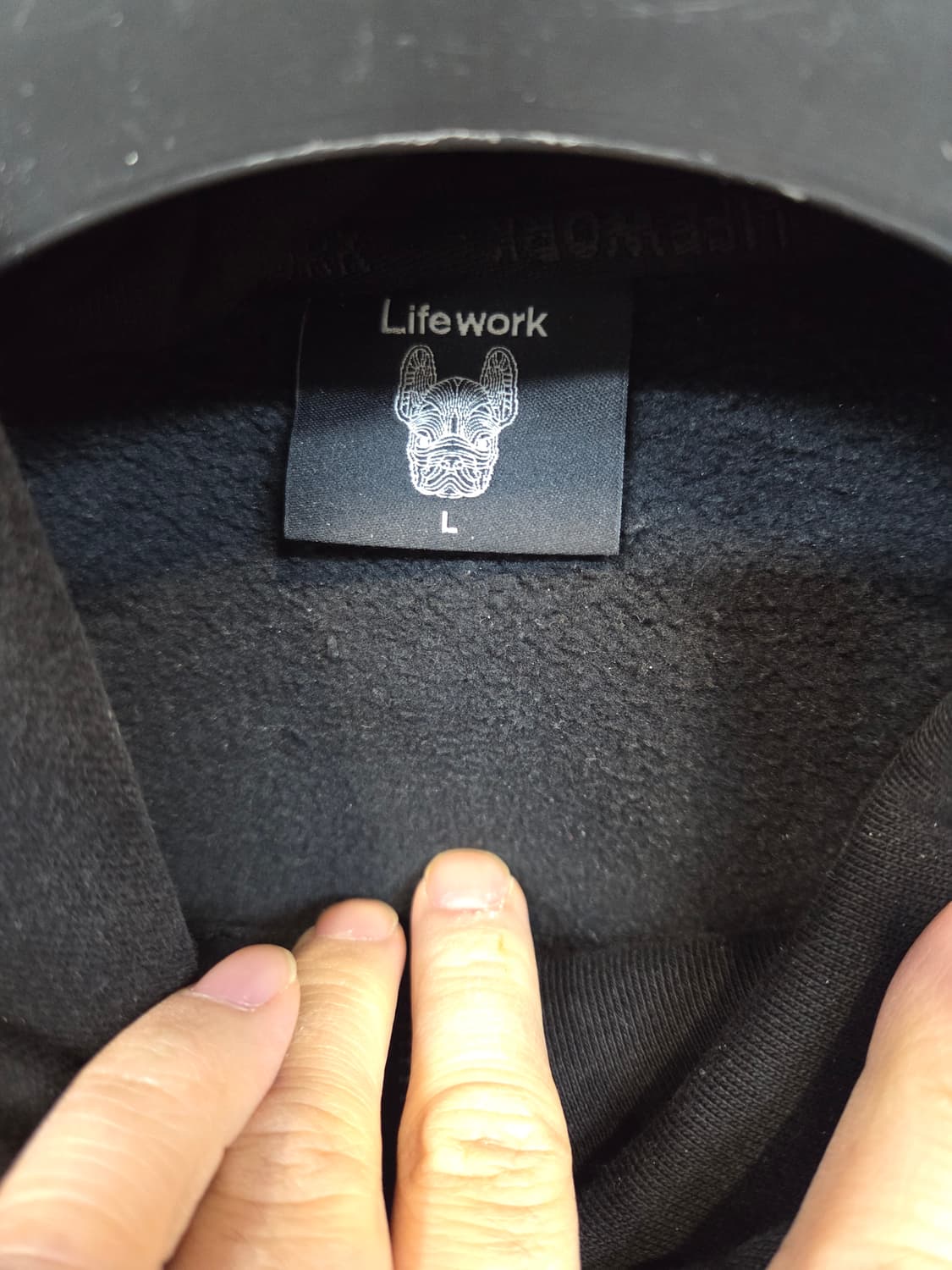 라이프워크 우븐패치 하프집업 기모 후드티 L 상품이미지3