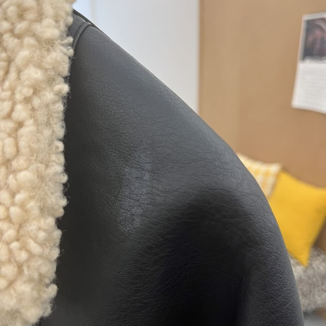 자라 모던 락시크 핀터걸 양털 크롭 무스탕 자켓 XS C10057 상품이미지7