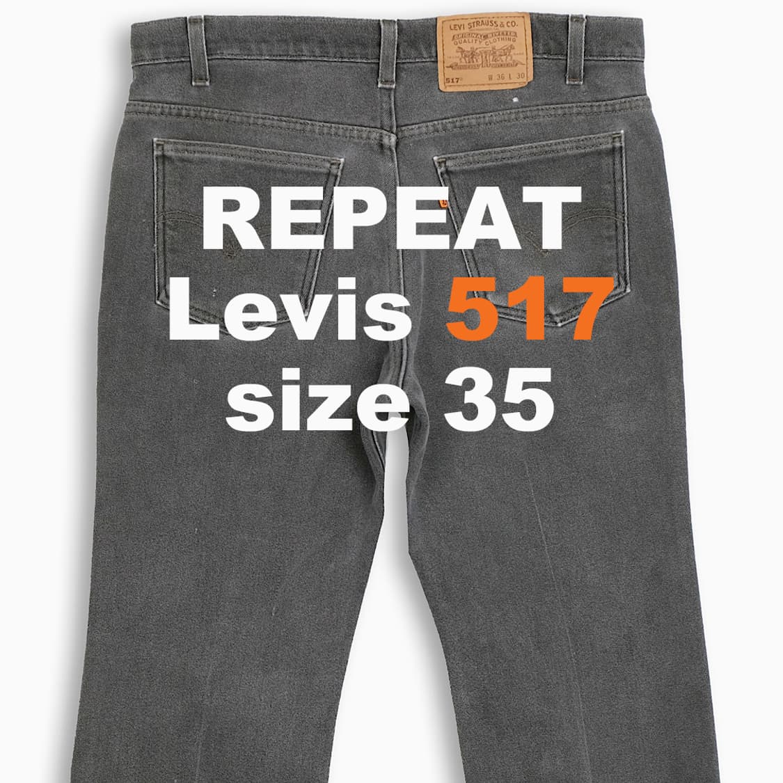 리바이스 517 오렌지탭 흑청 90s USA 35인치 OR51736224 상품이미지1
