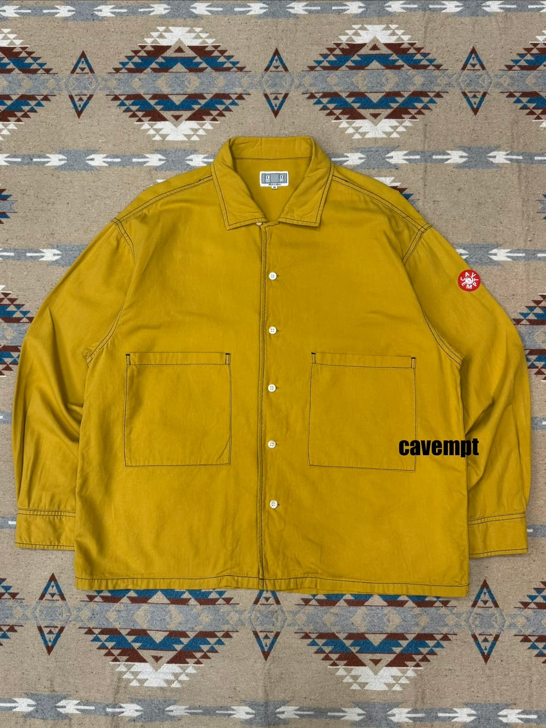 [M][100] 카브엠트 코튼 트윌 오픈 셔츠 머스타드 상품이미지1