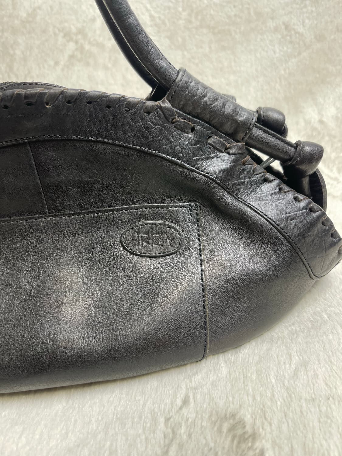 IBIZA 블랙 가죽 토트백 || 일본빈티지 상품이미지4