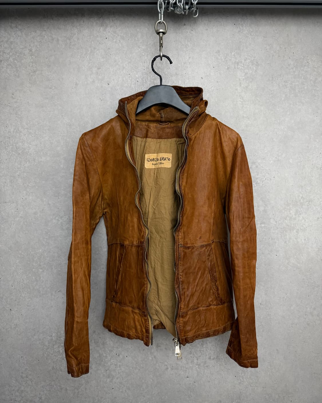 Giorgio Brato leather hooded jacket 상품이미지2