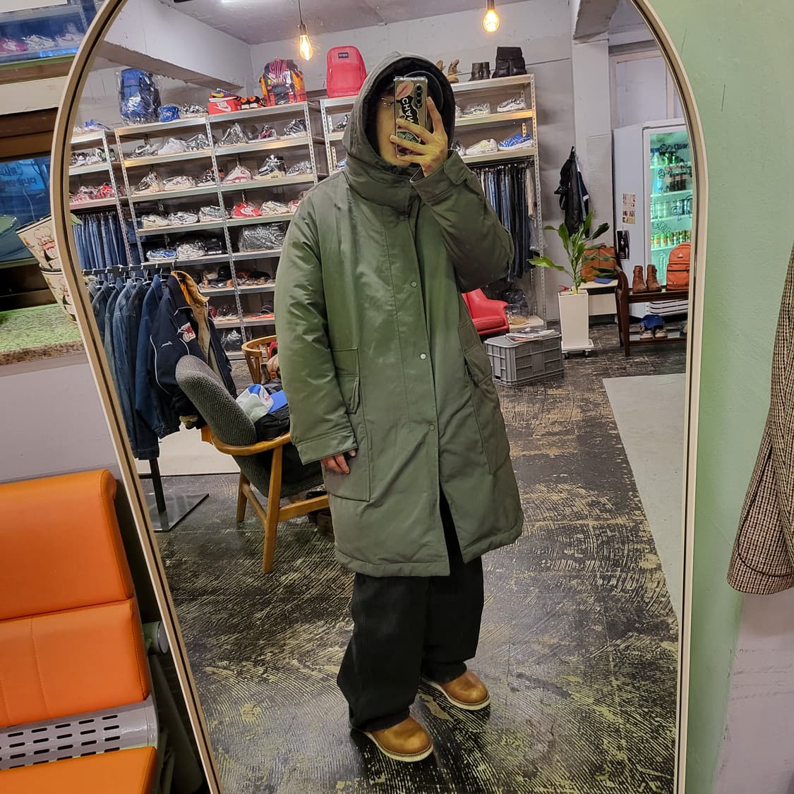 타운젠트 후드 롱 다운 점퍼 (100) 상품이미지9