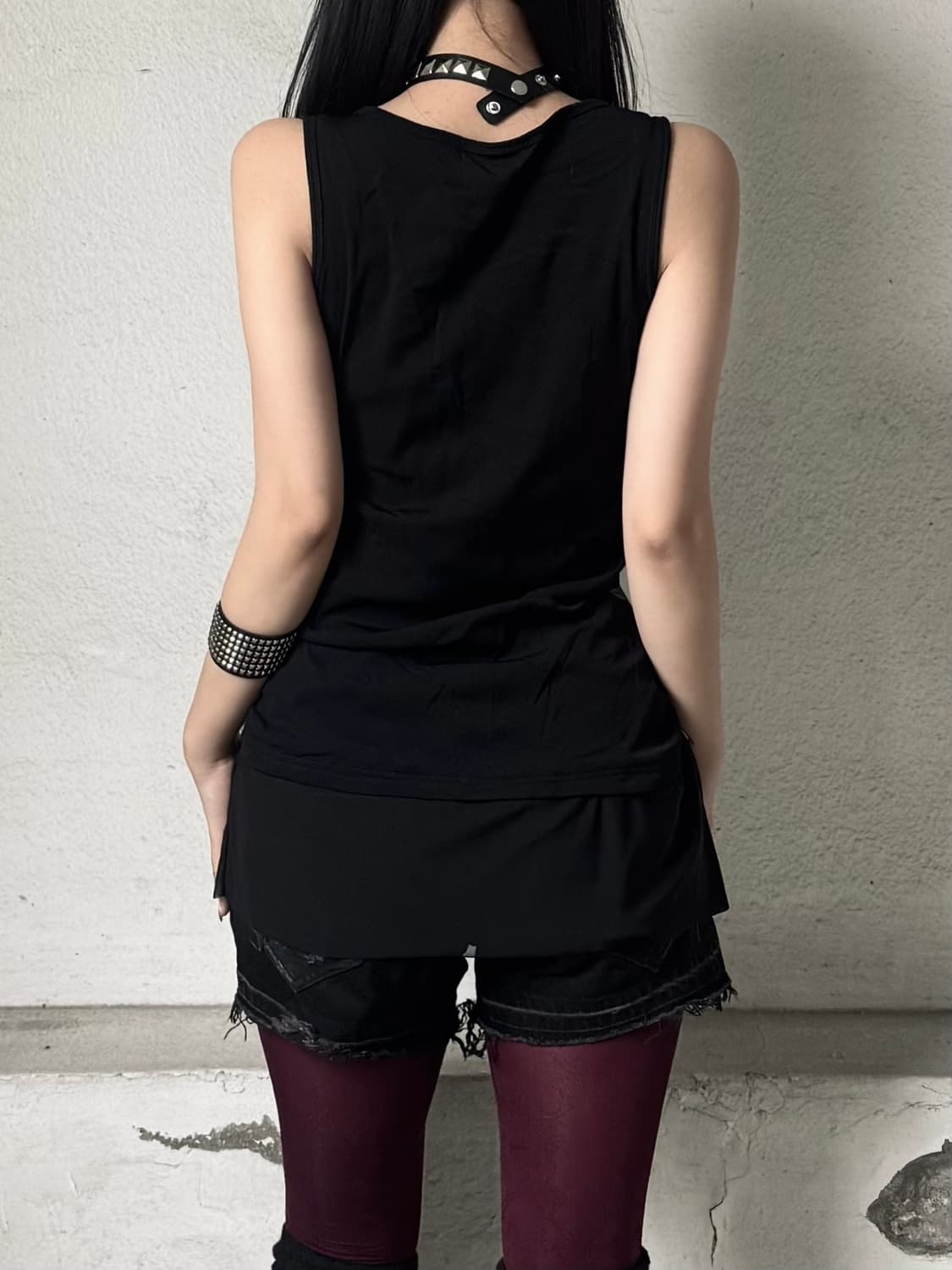 Mesh face printing top 상품이미지3